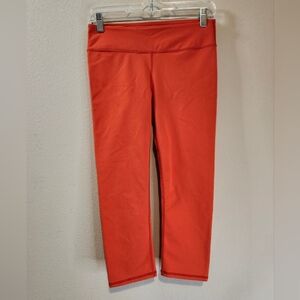 Fabletics Womens Neon Red/Orange Cropped Workout Leggings Size Small